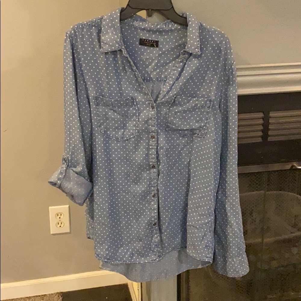 Sky blue button up